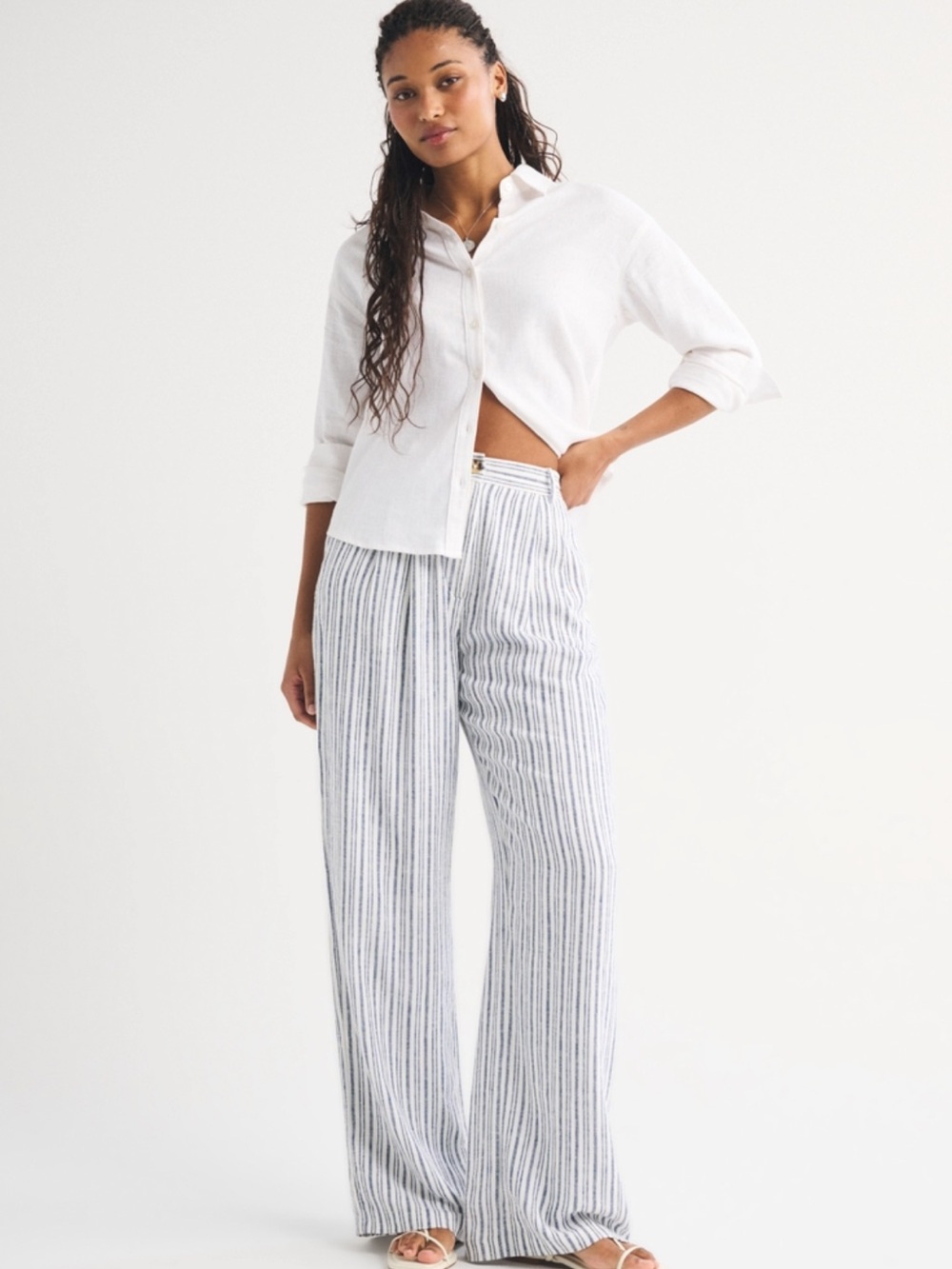 NWOT Abercrombie & Fitch Sloan Wide Leg Linen Pants